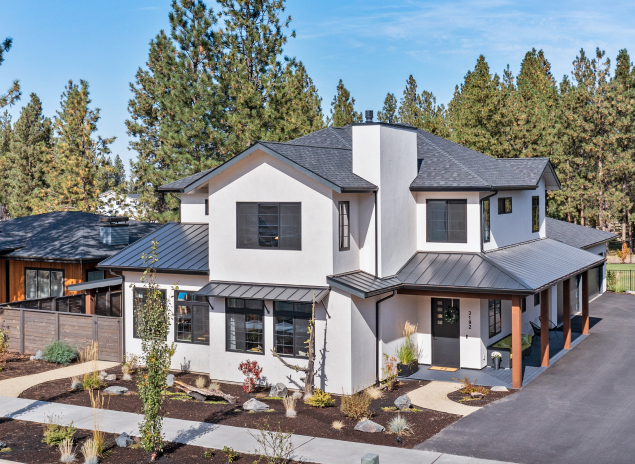 Luxury home at night