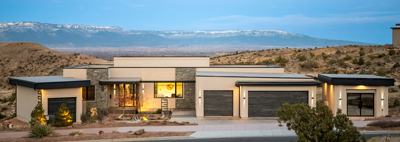 Luxury home at night